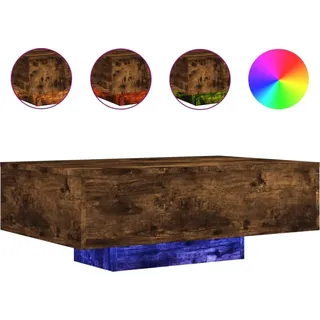 vidaXL Couchtisch mit LED-Leuchten Räuchereiche 85x55x31 cm - Braun