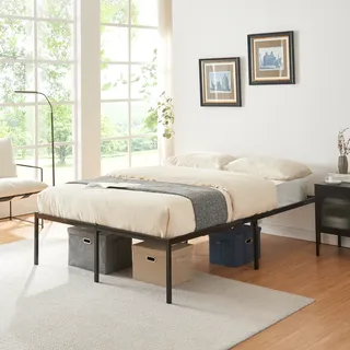 Metallbett ‘Vårdö’ Bettrahmen 140 x 200 cm Schwarz - Schwarz