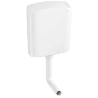 Wisa (eine Marke von Fluidmaster) 336 Weißer, niedrig hängender Spülkasten, 3/6-Liter-Doppelspülung, leises hydraulisches Schwimmerventil, 3/8-Zoll-Wasseranschluss links, rechts, hinten in der Mitte