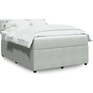 Langlebige Boxspringbett mit Matratze Hellgrau 160x200 cm Samt Gästebett mit Lattenrost Möbel1984395 - Grau