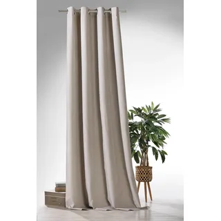 WECKBRODT Verdunkelungsvorhang Blackout Ösen 135 x 245 cm Beige 1 Stk.