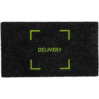 FISURA – Original Fußmatte Delivery aus Kokosnuss mit Rutschfester PVC-Rückseite. Eingangsmatte für zu Hause. Fußabtreter in Schwarz und Grün. Handbemalt. Maße: 70 cm x 40 cm.
