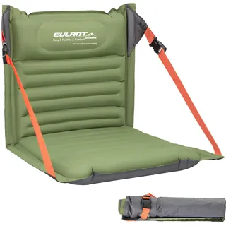 EULANT Aufblasbares Stadion Sitzkissen mit Rückenlehne,Wasserdicht Stadionsitz mit Lehne für Camping Strand Kajak Wandern Stadion Sportveranstaltungen Konzert Ausflüge Wandern,Grün