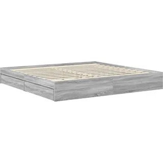 vidaXL Aufbewahrungsbett Graues Sonoma 200 x 200 cm Holzwerkstoff - Grau