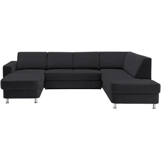 Xora Wohnlandschaft , Dunkelgrau , Textil , Uni , U-Form , 301x198 cm , Goldenes M , Typenauswahl, Bettkasten erhältlich, Fußauswahl, Stoffauswahl, Relaxfunktion, seitenverkehrt erhältlich, Bettfunktion erhältlich, Hocker erhältlich , Wohnzimmer, Sofas & Couches, Wohnlandschaften, Wohnlandschaften in U-Form