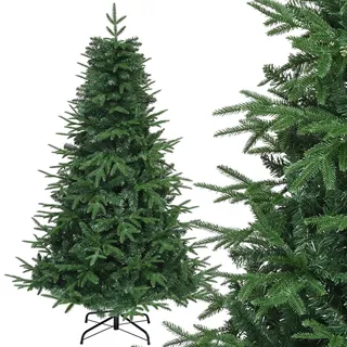 YITAHOME 180cm Künstlicher Weihnachtsbaum, ca. 900 Spitzen PE Spritzguss & PVC, Naturgetreu Tannenbaum mit Metallständer & Klappsystem-Rahmen, Schnellaufbau für Zuhause Geschäfte, 182 x Φ90cm