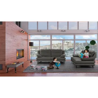 Calia Italia Couch Leder 3-Sitzer Grau