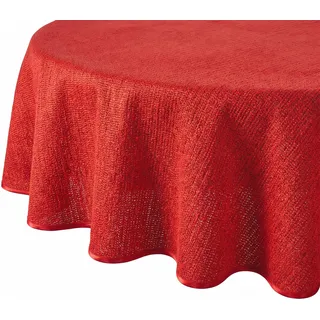 Tischdecke Outdoor Wetterfest, rutschfest & UV-Beständig in 7 Farben - Weichschaum PVC Tischdecke Abwaschbar & Waschbar bei 30°C - Gartentischdecke Oval 140x180 cm Rot