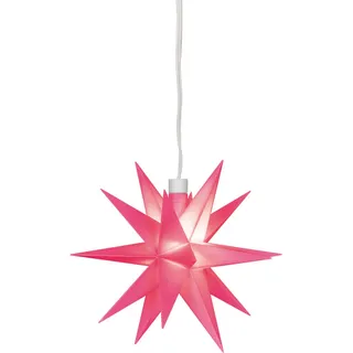 Sterntaler Dekostern | Weihnachtsstern Mini-Stern | Kunststoff | 18-Zacker | 12cm | Innen | LED | Batterie | mit Timer, Farbe:rosa - Rosa