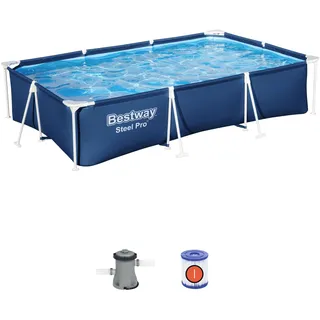 BESTWAY Steel Pro Pool-Set, rechteckig, 3,00 x 2,01 x 66 cm,