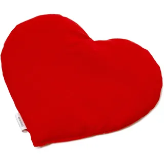 GIRAFFENLAND Kirschkernkissen Herz ca. 30x25cm - Bio Stoff rot - Wärmekissen - Körnerkissen für Mikrowelle und Backofen