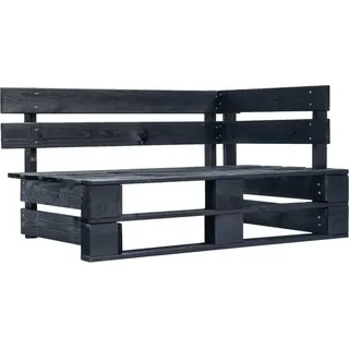 vidaXL Garten-Ecksofa aus Paletten Schwarz Imprägniertes Kiefernholz - Schwarz