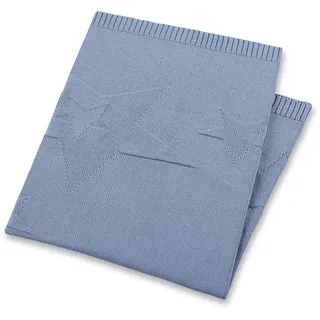 Babydecke STERNTALER "Strick-Schmusedecke", Kinder, blau (hellblau), Obermaterial: 100% Baumwolle CO., Wohndecken Babydecke