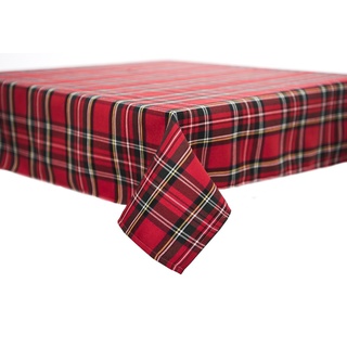 texpot Tischdecke 130 x 130 cm Schottenkaro rot Tartan kariert 100% Polyester