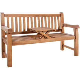 CLP Gartenbank 150/61 cm Holz Teak , Teakfarben , 150x93x61 cm , Gartenmöbel, Gartenbänke