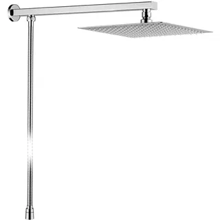 GRIFEMA GRIFEMA, Kopfdusche Regendusche, Duschkopf Mit Duscharm und Brauseschlauch, Edelstahl, Chrom, G7007, silber