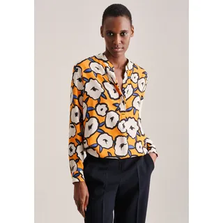 seidensticker Klassische Bluse »Schwarze Rose« Langarm Kragen Druck, orange
