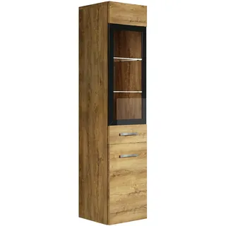 Badezimmer Schrank Rio 131 cm Braun Eiche – Regal Schrank Hochschrank Schrank Möbel Badschrank - Braun