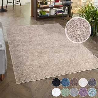 Carpet City Shaggy", beige, B:80cm H:30mm L:150cm, Polypropylen, Teppiche, Auch als Läufer, Langflor, Uni, Shaggy, flauschig-weich