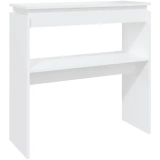 vidaXL Konsolentisch mit Fächer, 80/30/80 cm, aus Holzwerkstoff, Weiß , 30x80x80 cm , Wohnzimmer, Wohnzimmertische, Konsolentische