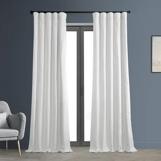 HPD Half Price Drapes PRCT-BO-P HPD Vorhänge aus Baumwolle, Blickdicht, 304,8 cm lang, solide, wärmeisoliert, Fenstervorhang, 127 x 300 cm (1 Panel), Weiss/opulenter Garten, 50 X 120