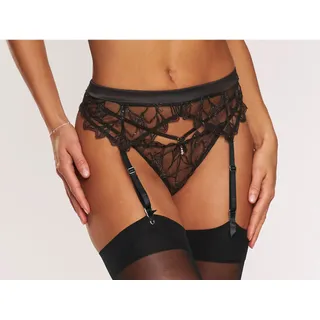 LASCANA Strapsgürtel aus leicht transparenter Spitze mit hübschen Glitzerdetails, schwarz