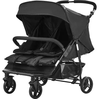 Vevor Doppelkinderwagen Schwarz
