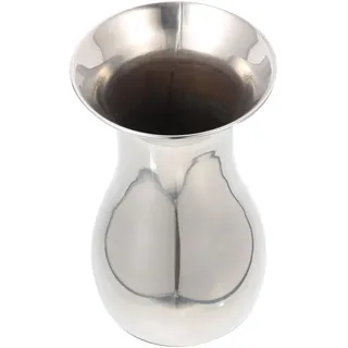 EXAOMBLE Silberne Edelstahl Tischvase Modern Dekorative Blumenvase für Blumen Standstabil und Kippsicher für Fensterbank oder Bücherregal