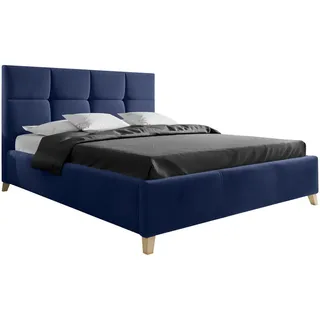 Carryhome Polsterbett , Dunkelblau , Holz, Metall , Buche , massiv , 180x200 cm , Über- und Sondergrößen erhältlich, in verschiedenen Größen erhältlich , Schlafzimmer, Betten, Polsterbetten