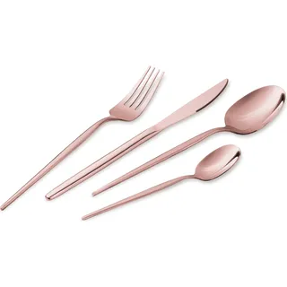 Berlinger Haus Besteck-Set 24-teilig - Edelstahl mit Spiegelglanz und Rose Gold PVD-Beschichtung - Messer, Gabeln, Löffel und Teelöffel - Elegantes Design mit Geschenkbox - Rosa