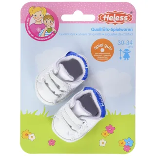 Heless 1451 - Sneaker für Puppen, in Weiß, Größe 30 – 34 cm, modisches Schuhwerk für den Puppen-Alltag