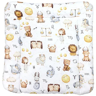 TupTam Baby Wickeltischauflage mit Baumwollbezug Gemustert, Farbe: Tierkreiszeichen, Größe: 75 x 85 cm