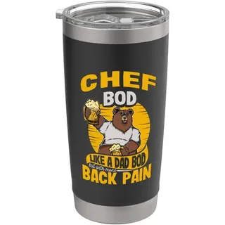 Chef Bod Like A Dad Bod Kitchen Cook Lustiger Vatertag Doppelwandiger Edelstahl-Thermobecher
