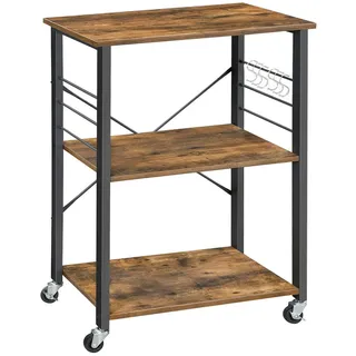 VASAGLE Servierwagen KKS60XV2 Brau/Schwarz