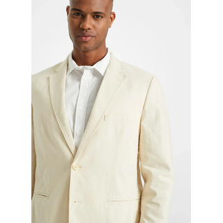 Anzug BONPRIX "Anzug aus luftigem Leinen-Mix (2-tlg.Set), Regular Fit", Herren, Gr. 60, N-Gr, beige (sandbeige), Web, Obermaterial: 55% Leinen, 45% Baumwolle. Futter: 100% Polyester, unifarben, festlich, regular fit, Anzüge Anzug, zweiteiliges Set mit Sakko und Hose, aus Leinen und Baumwolle