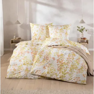 Estella Mako Interlock Jersey Bettwäsche Adeva gelb 155x220 cm + 80x80 cm - Gelb