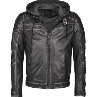 Lederjacke MUSTANG "Lederjacke 31021306", Herren, Gr. XXL, schwarz, Obermaterial: 100% Lammleder LEL. Futter: 60% Baumwolle CO. 40% Polyester PES., Jacken Lederjacke