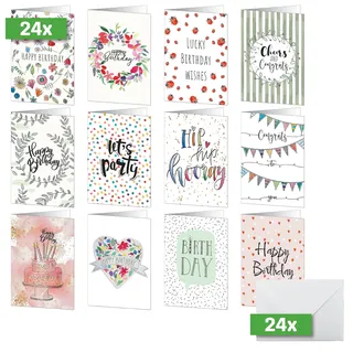 Sigel Geburtstags-Karten-Set, Happy Birthday