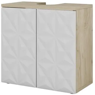 Vicco Waschbeckenunterschrank Edge Weiß modern 60x57 cm mit 2 Türen