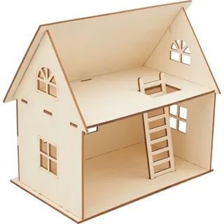 Creativ Company Puppenhaus selberbauen 7 Teile 27x18x25cm unbehandelt