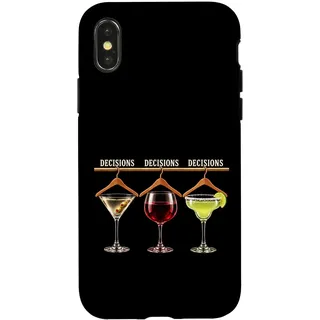Hülle für iPhone X/XS Cocktail Decisions Martini Wine Margarita Happy Hour Damen