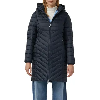 s.Oliver Steppmantel im Slim Fit, abnehmbare Kapuze, blau