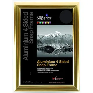Seco Schnapprahmen, A1, Aluminium, 4-seitig, 25 mm, Aluminium - Poliertes Gold