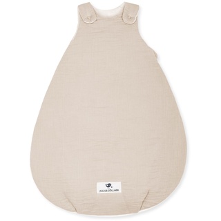 Julius Zöllner Babyschlafsack Musselin, warme Füllung 2,5 TOG, waschbar bei 40°C, Made in Germany, Oeko TEX Standard 100, Sand, Gr. 62/68