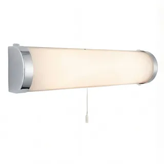 Wandlampe mit Schalter Weiß IP44 Glas 40 cm lang Bad Küche Wandleuchte