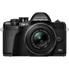 Bild von OM-D E-M10 Mark III S Micro-Four-Thirds-Systemkamera-Set, 16-MP-Sensor, 4K-Video, Wi-Fi, schwarz, inklusive M.Zuiko Digital ED 14-42mm F3.5-5.6 R Pancake, schwarz
