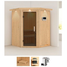 Bild von Sauna »Nanna«, (Set), 3,6-kW-Bio-Plug & Play Ofen mit externer Steuerung beige