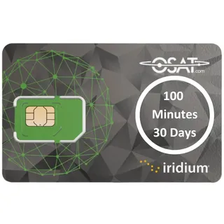 OSAT Iridium 100 Min Prepaid-Satellitentelefon-Sprechzeit – 30-Tage-Gültigkeit – Wiederaufladbar – Rollover – Online-Aktivierung und Aufladungen – Keine Aktivierungsgebühr – Keine monatliche Gebühr