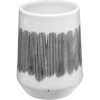 Zahnbürstenhalter, MATTE, Keramik, schwarz-weiß - Weiß