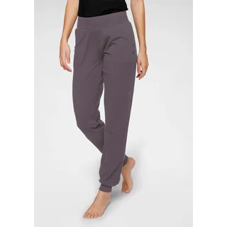 Yogahose OCEAN SPORTSWEAR "Soulwear - Yoga & Relax Pants - Loose Fit", Damen, Gr. 46, N-Gr, grau (taupe), Obermaterial: 56% Baumwolle, 38% Viskose, 6% Elasthan, bequem lang, Hosen Yogahose, Seitliche Eingrifftaschen und Bündchen für bequemen Sitz, Topseller